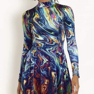 ISO I Bleed Gasoline Velvet Longsleeve Evil Mini Dress